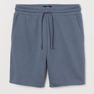 Mens H&M Regular-Fit Raw-Edge Hem French Terry Sweat Shorts - Dark Grey - Size M